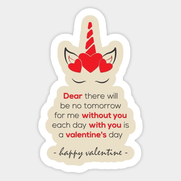 Cute Unicorn valentines day gift Sticker by QSHArt